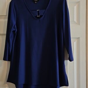 Alfani Royal Blue Keyhole Top Size PL